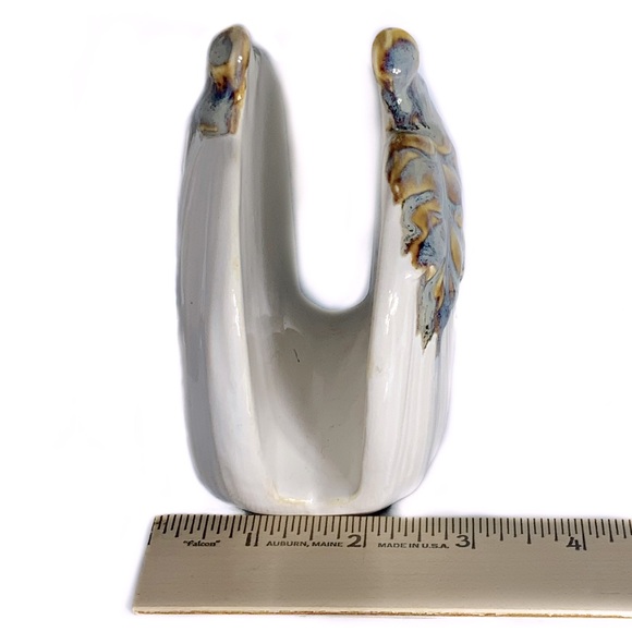 Napkin Holder Autumn White Pumpkin Hand Painted Ceramic Harvest Kitchen Accent - Picture 10 of 16